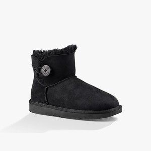 Ugg Mini Bailey Button II Klassiska Stövlar Dam Svarta (453906GYJ)